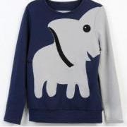 A071023 Fun elephant pattern long-sleeved pullover sweater leisure826