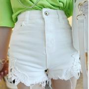 Stitching lace waist shorts denim materialCCCC 070609