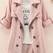 Slim solid color bow button coat A 082612 
