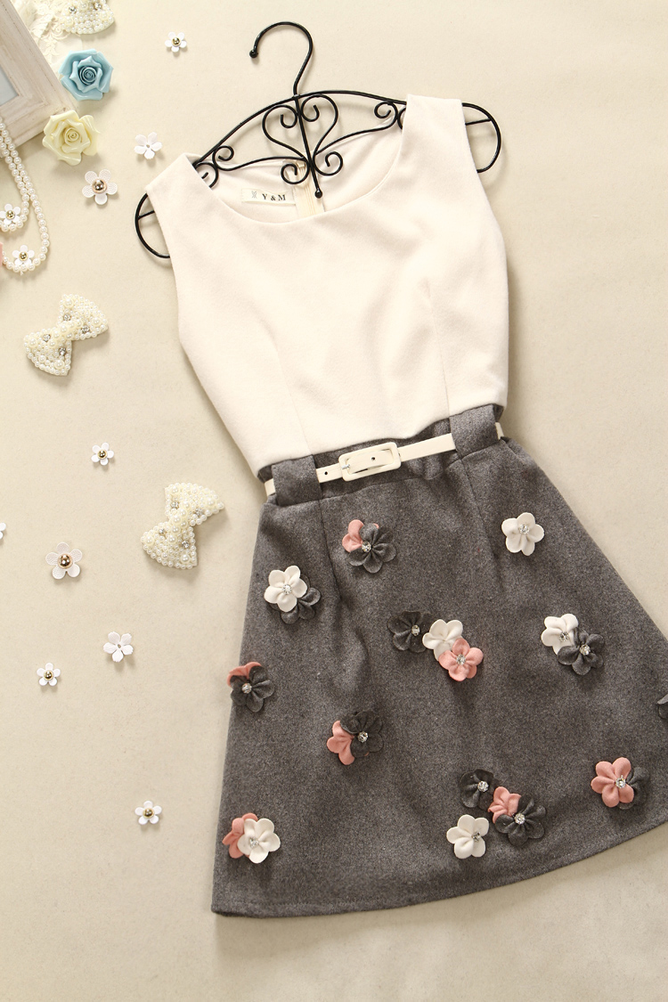 Beaded Flowers Vest Dress on Luulla