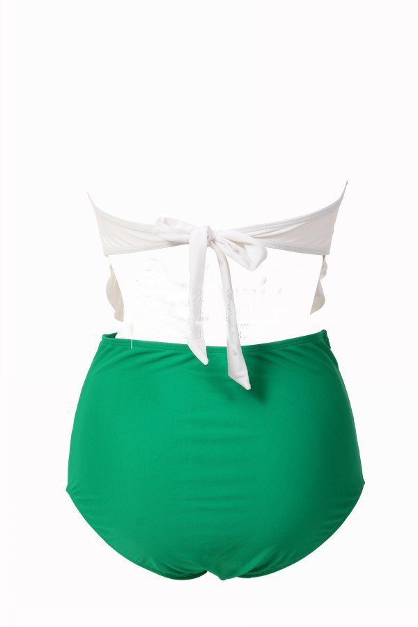 6854310 Sexy Green High Waist Swimwear on Luulla