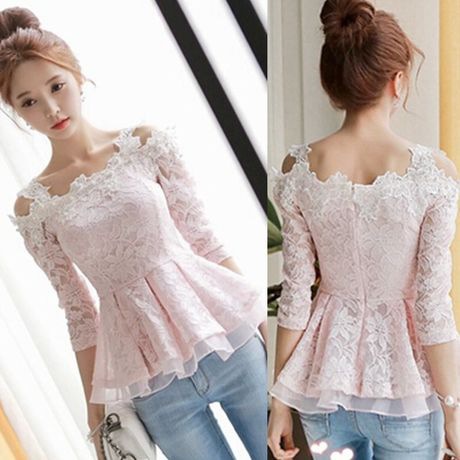 Embroidery Lace Long-sleeved T-shirt KL0114FB on Luulla