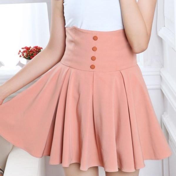 HIGH WAIST BUTTON SEXY SKIRT on Luulla