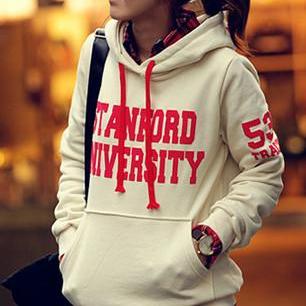 LETTERS PRINTED WOOL HOODED SWEATER KN1226BC on Luulla