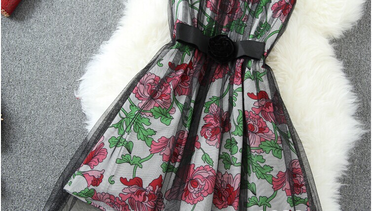 Floral Sleeveless Dress XXA621037 on Luulla