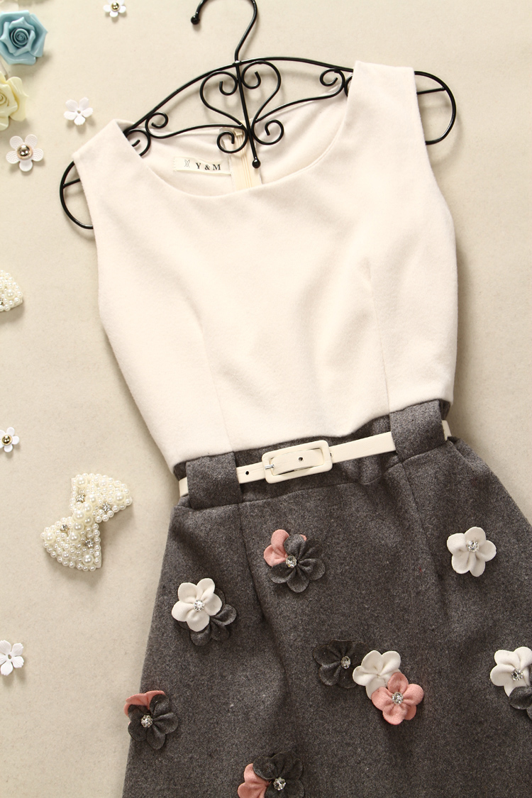 Beaded Flowers Vest Dress on Luulla